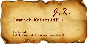 Jamrich Krisztián névjegykártya